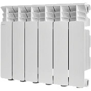 Радиатор алюминий 6 секций STOUT GAMMA 350 боковое подключение (белый RAL 9010) 