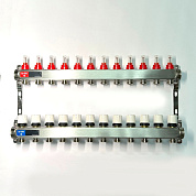 Колл. группа UNI-FITT 1" х 3/4" 12 вых с расходомер. и термост. вентил. без конц, нерж. (450W4312)