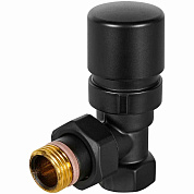 Термостатический клапан для радиатора 1/2" STOUT Design черный, угловой  (SVTD-0002-000015B)