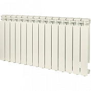Алюминиевый радиатор UNI-FITT 500/100 14 секций (боковое подключение, цвет белый глянцевый)