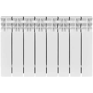 Биметаллический радиатор UNI-FITT 350/100 8 секций (боковое подключение, цвет белый глянцевый) 950B3108 