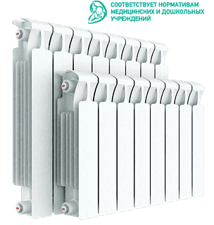 Радиатор биметаллический Rifar Monolit 500/100 8 секций нижнее правое подключение RM50008НП50 