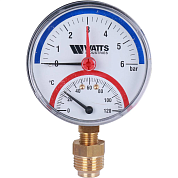 Радиальный термоманометр WATTS d=80 мм, до 120'С, до 6 бар F+R828