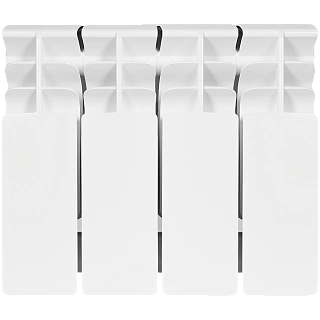 Биметаллический радиатор UNI-FITT 200/100 4 секции (нижнее подключение, цвет белый глянцевый) 950C2104 