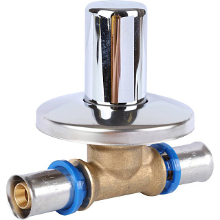 Вентиль APE (Италия) с хромированной ручкой 16 х 16 для металлопласта прессовой Артикул ARL6000110