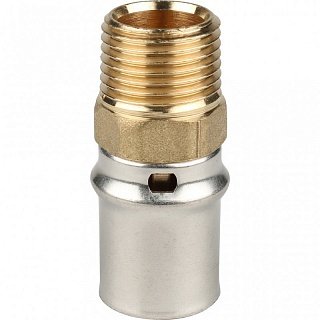Переходная муфта с наружной резьбой STOUT 20 x 1/2" для металлопластиковыx труб под пресс Артикул SFP-0001-001220