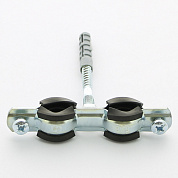 Хомут двойной 3/8" (15-19 мм) с резиновым уплотнителем, шпилькой и дюбелем UNI-FITT (850D1800) 