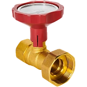 Клапан запорный ROMMER 1" х 1" 1/2 ВР с накидной гайкой, латунь, красная ручка (RBV-0020-0201112)