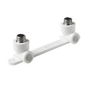 Угольник двойной с креплением комбинированный НР d=20-1/2 PP-R Pro Aqua