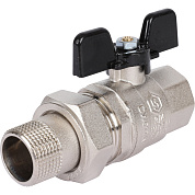 Кран шаровой 3/4" полнопроходной с американкой, ВР-НР, ручка бабочка, STOUT (SVB-0007-000020)