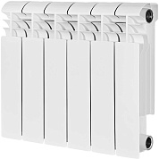 Радиатор биметал. 6 секций STOUT VEGA 350 боковое подключение (белый RAL 9016) 