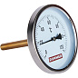 Термометр биметаллический, до 120°С, D = 100 мм, подкл. 1/2", с погружной гильзой 100 мм, ROMMER