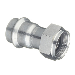 Прессовая муфта В с накидной гайкой из нержавеющей стали VALTEC 42 мм х 1 1/2" Артикул VTi.908.I.004208