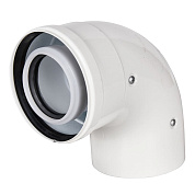 Отвод дымохода 90° D=60/100 мм для конденсационных котлов PPR, ROMMER (RCA-8610-010090)