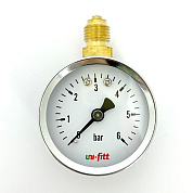 Манометр радиальный 6 бар, диаметр 50 мм, 1/4"Н UNI-FITT