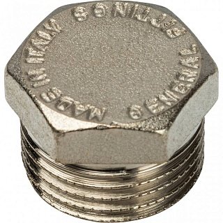 Заглушка латунная никелированная STOUT 1/2" наружная резьба Артикул SFT-0025-000012