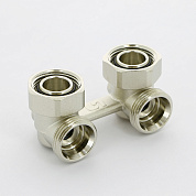 Узел угловой ВН 3/4"(пл.пр.) х3/4"ЕК радиаторный со встроенными кранами 2-трубная система UNI-FITT