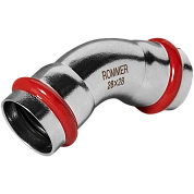 Угол 45° под пресс 28 мм, из нержавеющей стали ROMMER (RSS-1005-000028)