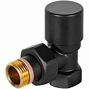 Клапан запорно-балансировочный 1/2", KVs 3,24 угловой, черный, STOUT Design  (SVLD-0002-000015B)