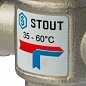 Термостатический смесительный клапан 1" STOUT НР 35-60°С 1,6 KV