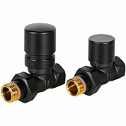 Комплект клапанов термостатических 1/2" STOUT Design черный, прямые (SVTDK-0001-000015B)