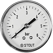Манометр аксиальный D 50 мм 1/4" 6 бар STOUT