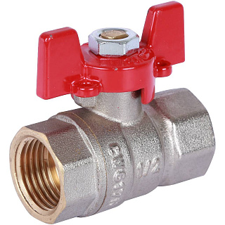 Кран шаровый ROMMER 1/2" ВВ - полный проход, бабочка  Артикул RBV-0003-2110215
