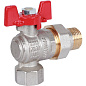 Кран шаровый ROMMER 1/2" ВН  с угловой американкой бабочкой