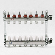 Колл. группа UNI-FITT 7 вых 1"х3/4" с расходомер. и термост. вентил. с 2 конц. и в/отвод (440I4307)