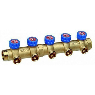 Регулирующий коллектор FAR 1 1/4" (НР - ВР) c 2-мя отводами М33х1,5 (межосев. 70 мм) Артикул FK 3827 C11402