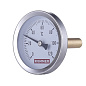 Термометр биметаллический, до 120°С, D = 80 мм, подкл. 1/2", с погружной гильзой 50 мм, ROMMER