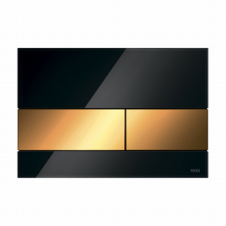 Стеклянная панель смыва TECEsquare черная панель, клавиши позолоченные, 150 x 220 x 11 мм Артикул 9240808