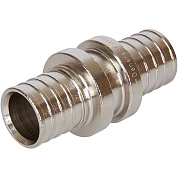 Муфта соединительная 20 х 2,0 равнопроходная никелированная STOUT для труб РЕ-Х (340000N202000B)