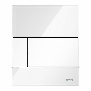 Стеклянная панель смыва TECEsquare стекло белое, клавиши белые, для инсталляции, 124 x 104 x 11 мм Артикул 9242800