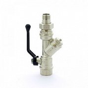 Кран шаровый BUGATTI INDIANA 1/2" ручка с фильтром с американкой стандартный проход