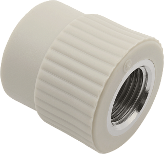 Муфта комбинированная (переходник) 25 х 3/4" с внутренней резьбой (ВР) полипропилен PP-R ALCAPIPE серый Артикул AB217025034