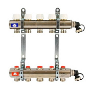 Колл. группа UNI-FITT 1" х 5 вых 3/4" с баланс. и термостат. вентилями с 2 конц., латунь (441I4305)