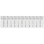 Биметаллический радиатор UNI-FITT 200/100 12 секций (нижнее подключение, цвет белый глянцевый)