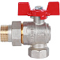 Кран шаровый ROMMER 3/4" ВН  с угловой американкой бабочкой