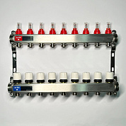 Колл. группа UNI-FITT 1" х 3/4" 9 вых с расходомер. и термост. вентил. без конц, нерж. (450W4309)