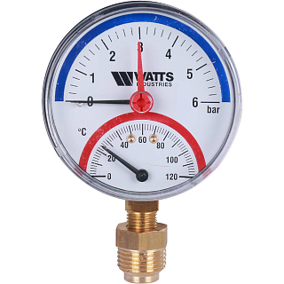 Радиальный термоманометр WATTS d=80 мм, до 120'С, до 6 бар F+R828 Артикул 10018749