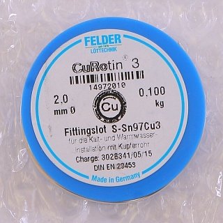 Припой мягкий Cu-Rotin®3 2 мм на шпуле FELDER 100 г 14972010 FELDER