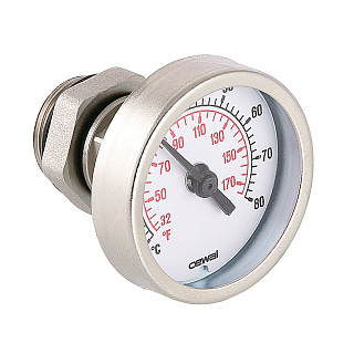 Термометр погружной VALTEC 1/2" 41 мм с погружной гильзой 50 мм Артикул VT.0617.0.0