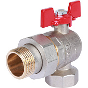 Кран шаровый ROMMER 1" ВН с угловой американкой бабочкой 