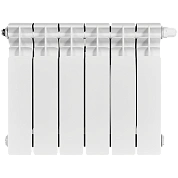 Биметаллический радиатор UNI-FITT 350/100 6 секций (нижнее подключение, цвет белый глянцевый)