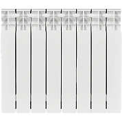 Биметаллический радиатор UNI-FITT 500/100 8 секций (боковое подключение, цвет белый глянцевый)