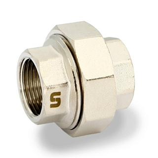 Разъёмное соединение UNI-FITT OPTIMAL 1/2" с прокладкой O-RING, внутренняя резьба, латунь никелированная Артикул 655N2001