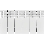 Биметаллический радиатор UNI-FITT 200/100 6 секций (боковое подключение, цвет белый глянцевый)