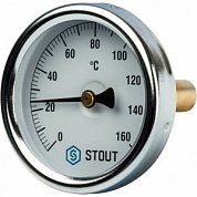 Термометр биметаллический 63 мм 160° STOUT с погружной гильзой 50 мм