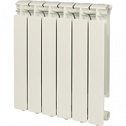 Алюминиевый радиатор UNI-FITT 500/100 6 секций (боковое подключение, цвет белый глянцевый)